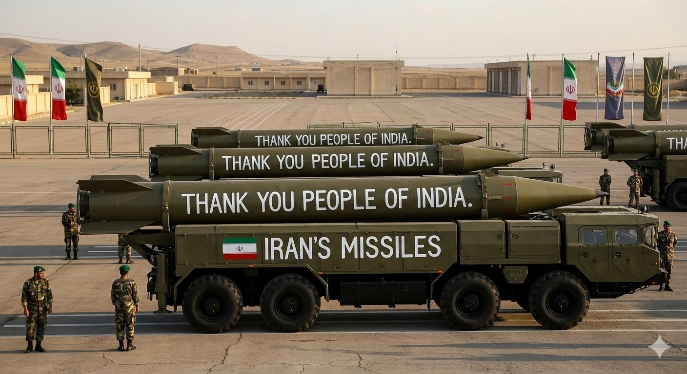 Iran Tags Missiles 'Thank You India'
